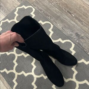 Lucky Brand Black Knee-High Suede Boots